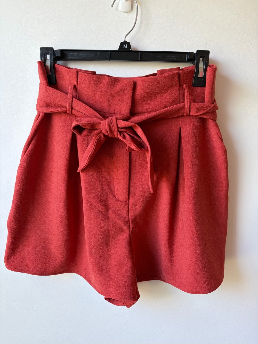 free press High-Waist Tie-Belt Shorts in Rust
